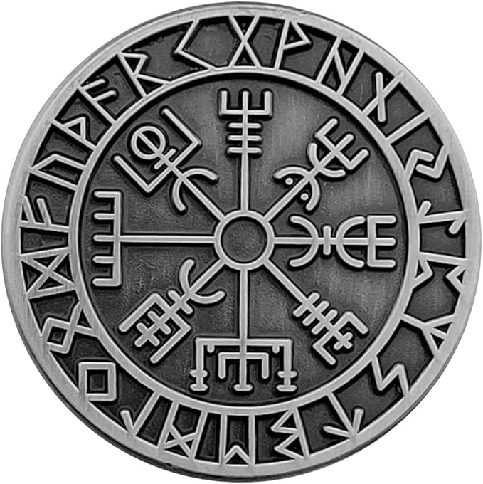 pinsanity "维京指南针"北欧符文翻领别针